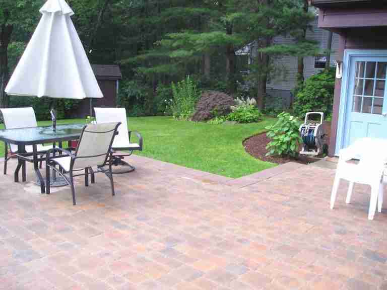 Back patio with deck furniture