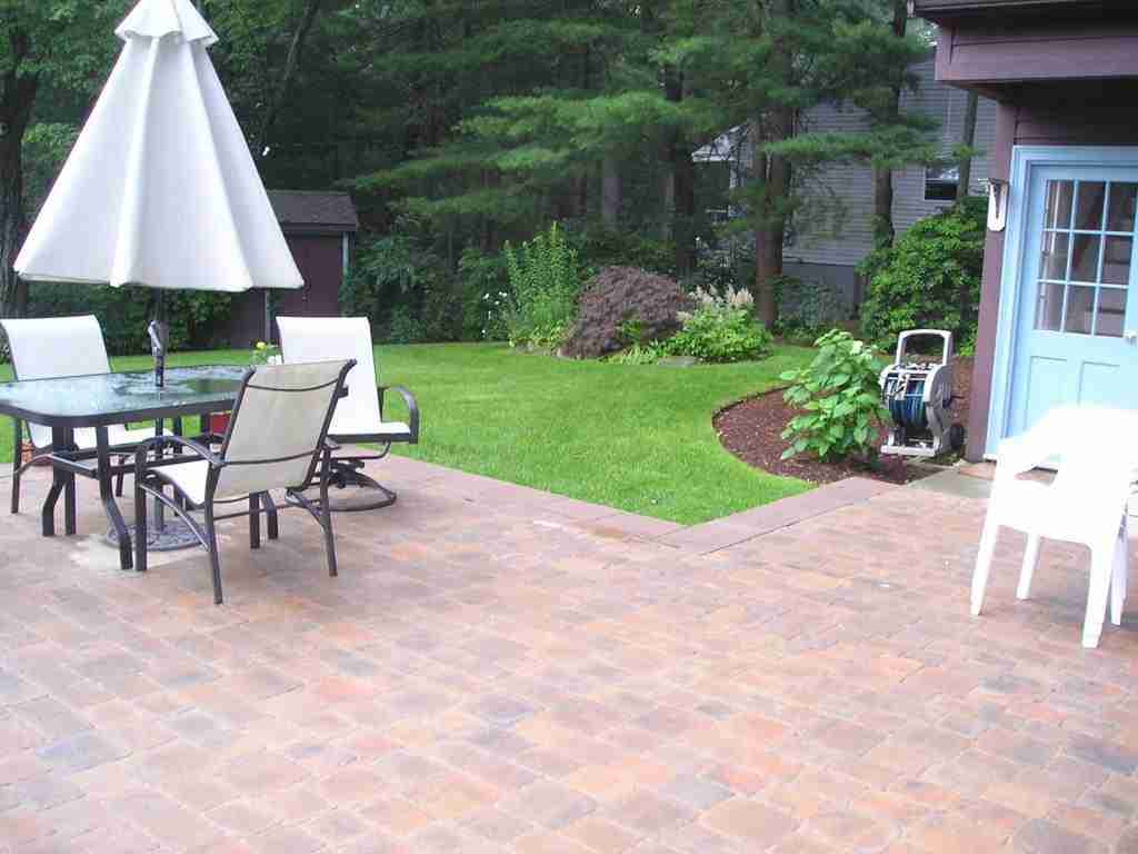 Back patio with deck furniture
