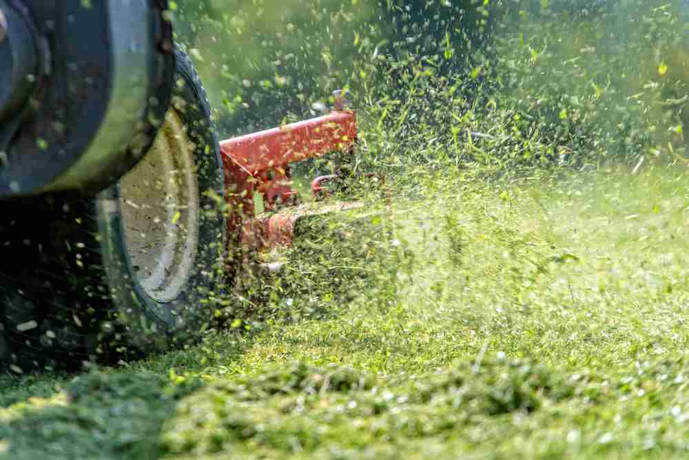 Tractor mowing a lawn