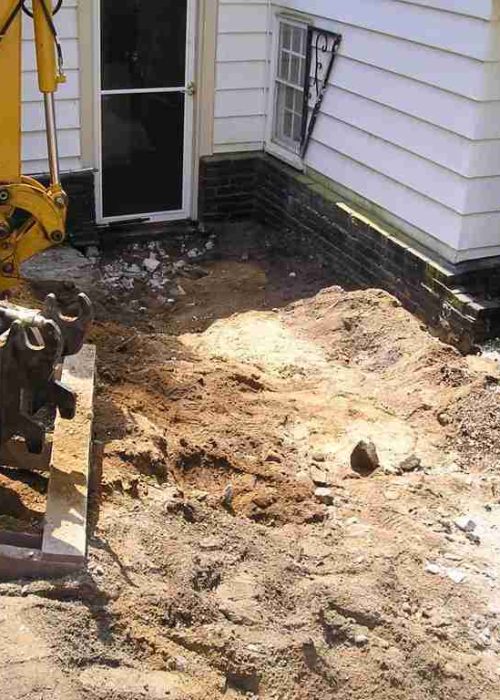 Construction on landscape