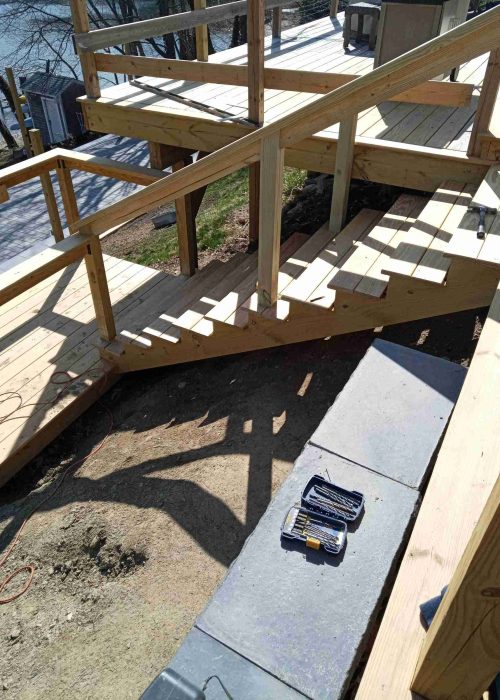 Stairs installed on the king property