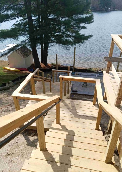 Stairs installed on the king property