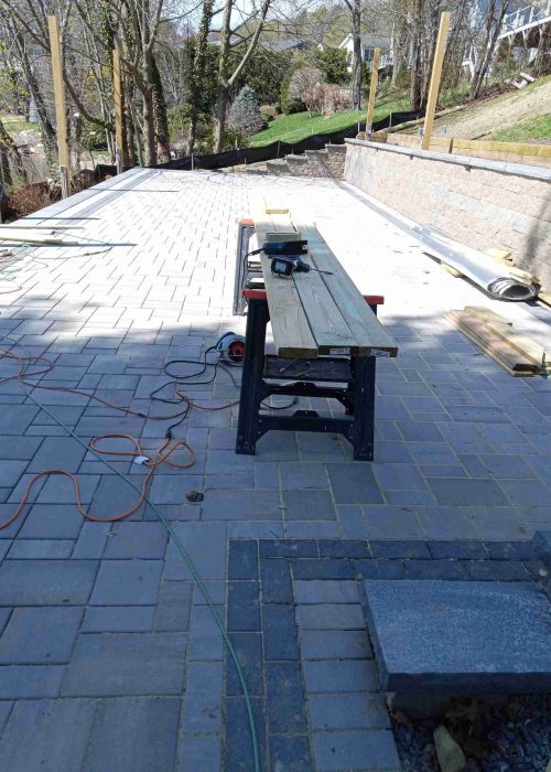 Patio installed on the King property